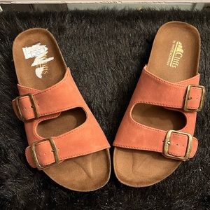 Brand new never worn, cooper color, comfortable sandals.